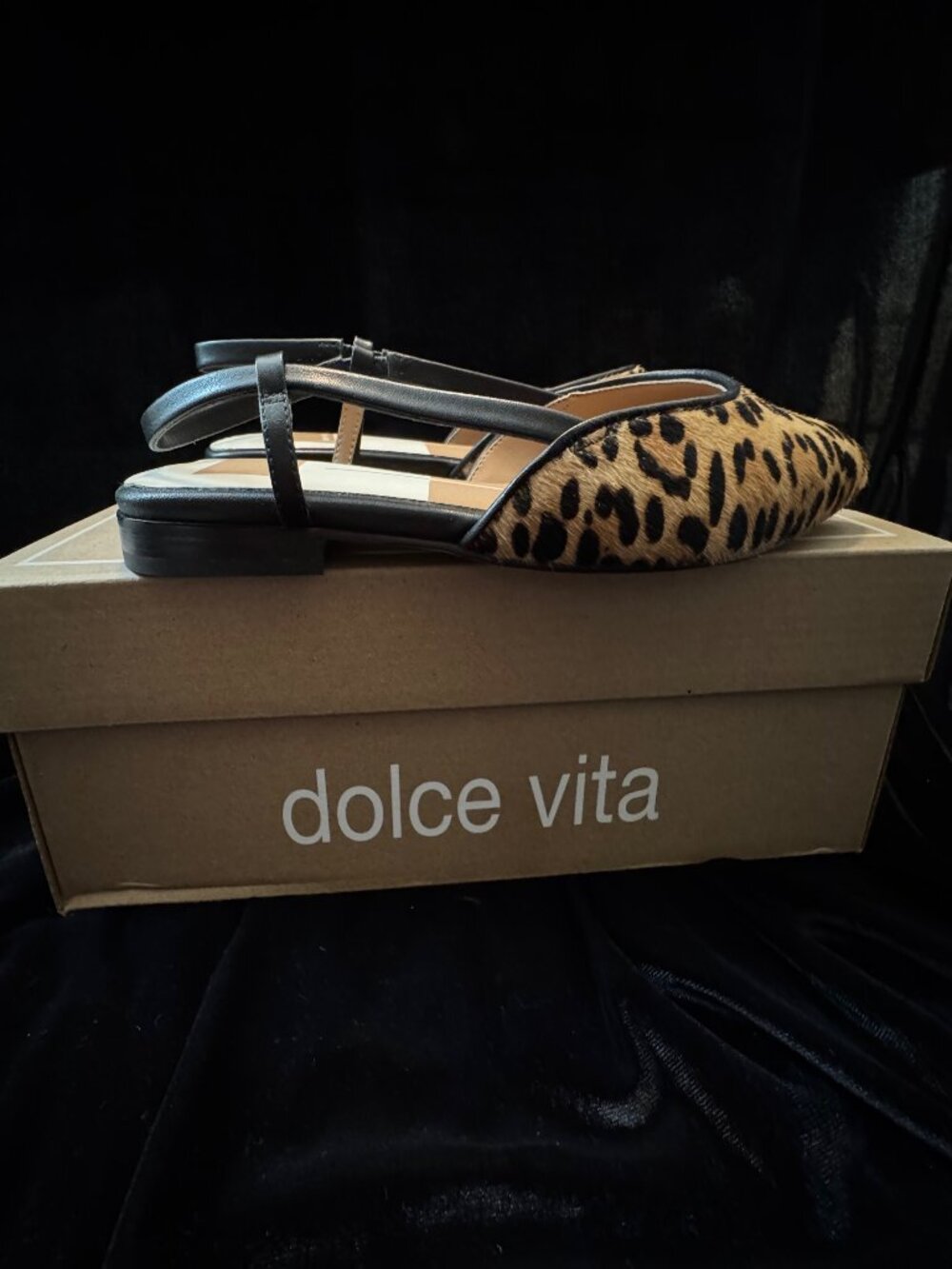 NIB Dolce Vita NARAH Leopard Calf Hair Slingback SZ 7.5
